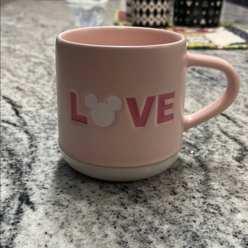 Disney Pink Love Mug with Mickey Icon